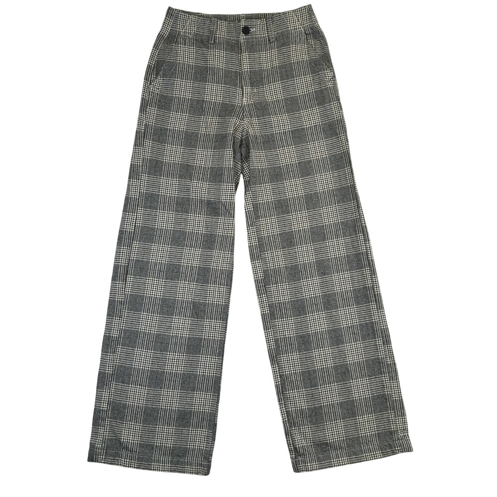 American Eagle Outfitters Pants Womens 00 Gray Plaid High Rise Wide Leg Trousers